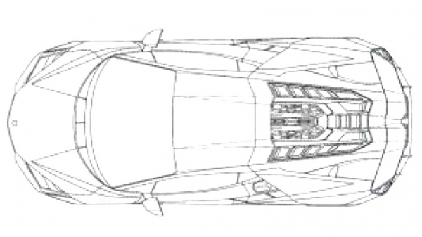 Внешность преемника Lamborghini Aventador рассекретили на патентных изображениях